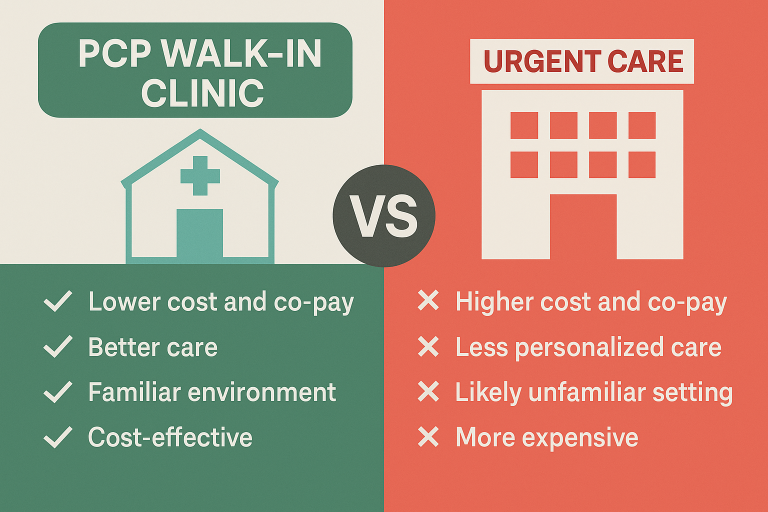 Why Choose a Walk-In Clinic in a Primary Care Office Over Urgent Care?